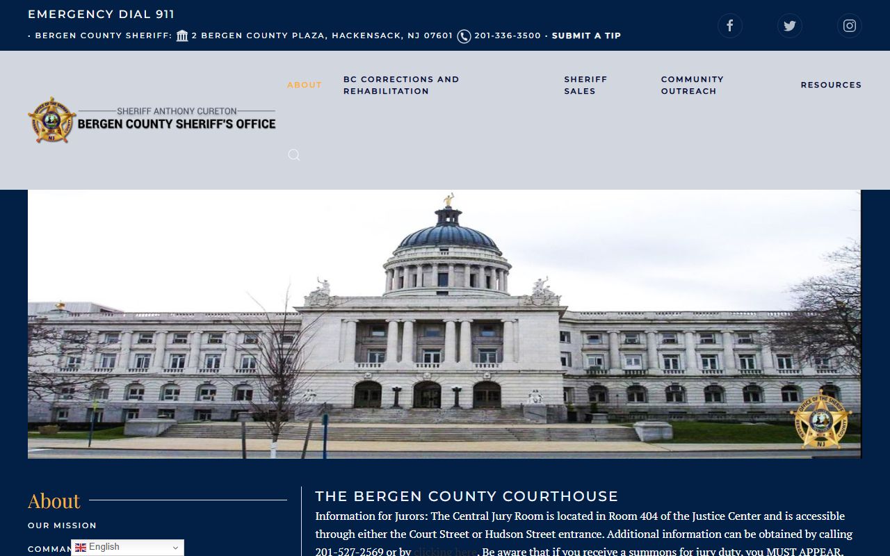Bergen County Court courthouse history and security page